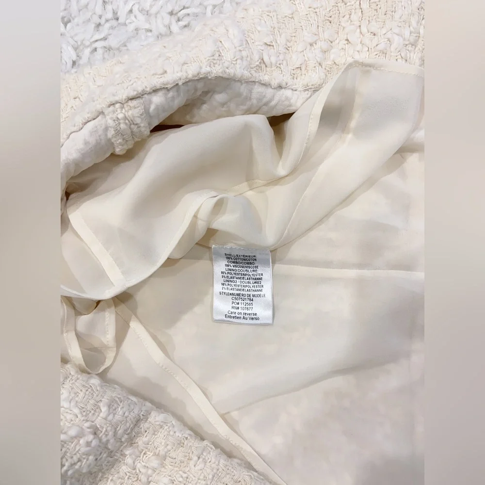 NWT Alice + Olivia Haven Embellished Ivory Tweed Dress - Picture 8 of 12